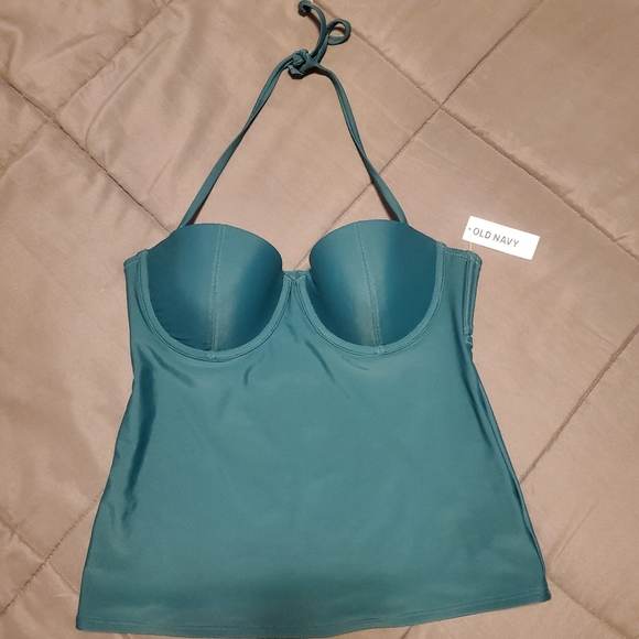 NWT Spruce Green Underwire Balconette Tankini Swimsuit Top Size Medium - Picture 1 of 15